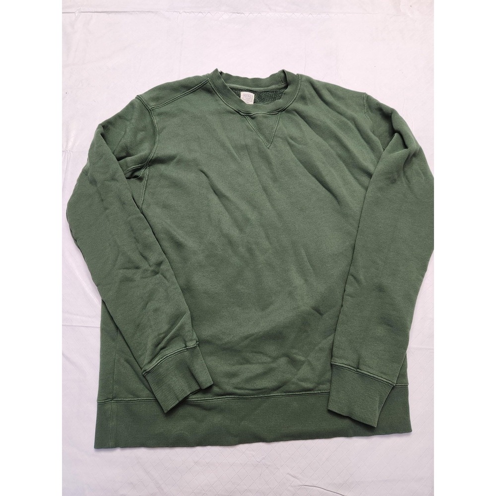 STAG Sweatshirt Mens Large Green Pullover Crewneck Solid 100% Cotton Portugal
